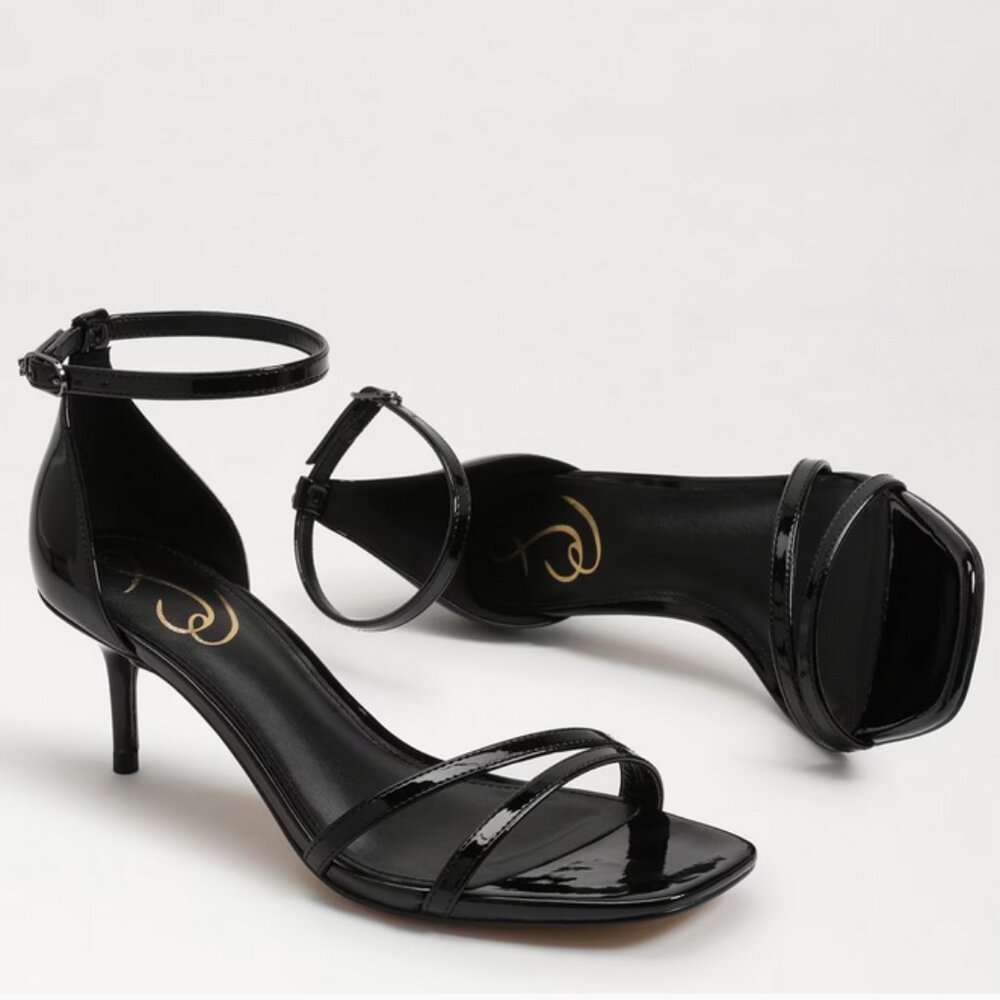 Sam Edelman Black Patent Peonie Kitten Heel Sandal – Size 8 - Picture 2 of 11